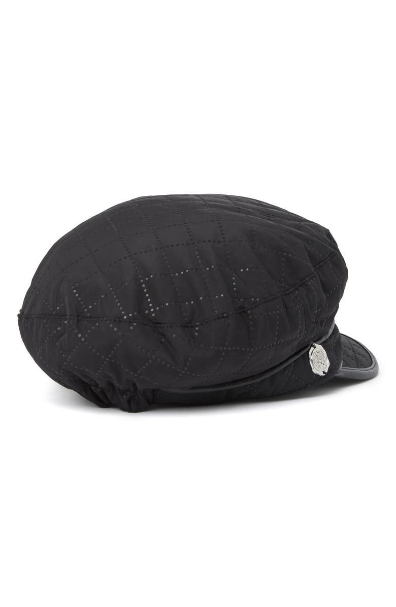 Vince Camuto Perforation Quilted Newsboy Cap, Alternate, color, 