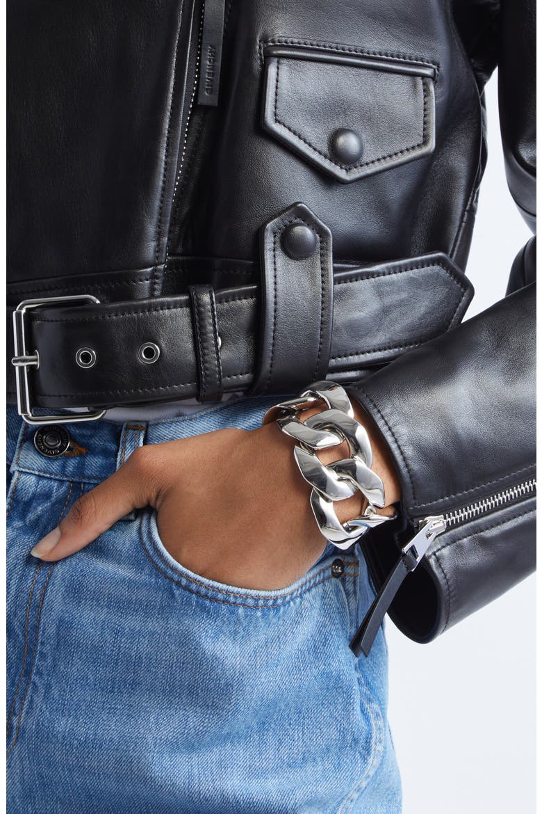 Large Link Bracelet, Alternate, color, SILVERY