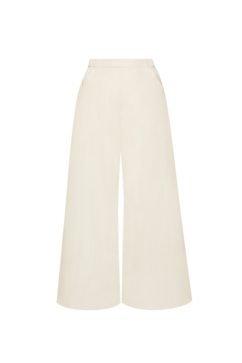 The Twill Wide Leg Pant, Main, color, Bone