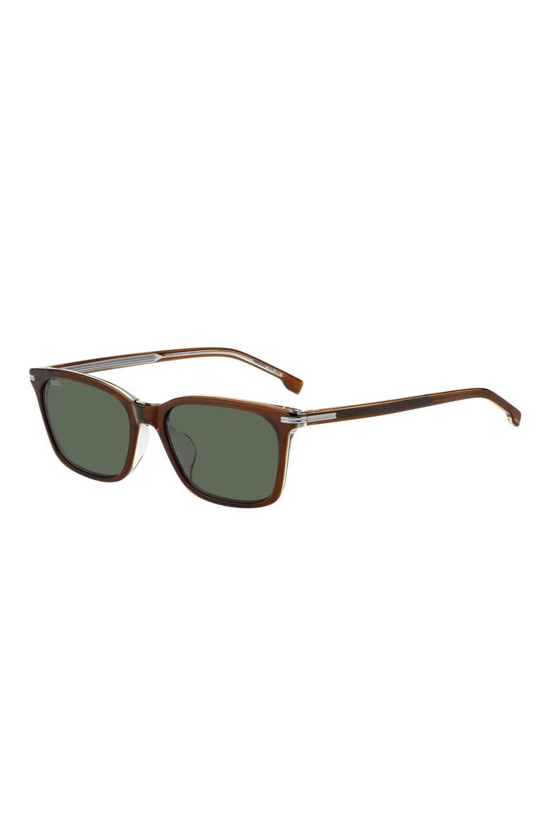 56mm Square Sunglasses, Alternate, color, BROWN