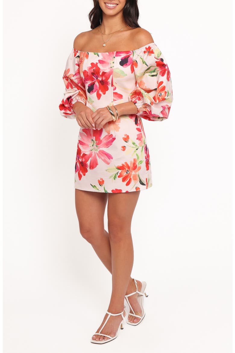 Annette Floral Minidress, Alternate, color, ORANGE FLORAL