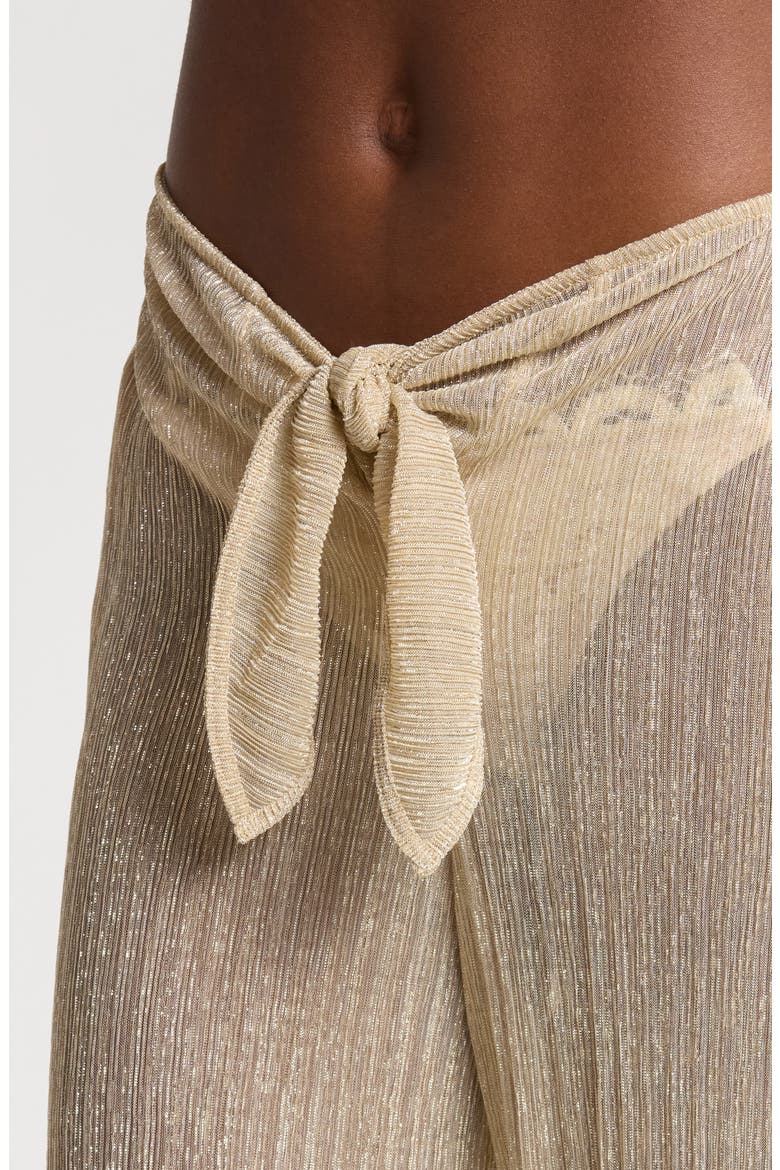 Waverly Tie Waist Shimmer Cover-Up Pants, Alternate, color, ORO