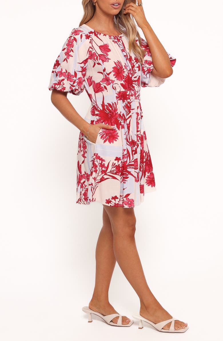 Petal & Pup Simmons Floral Puff Sleeve Dress, Alternate, color, Fuchsia Floral