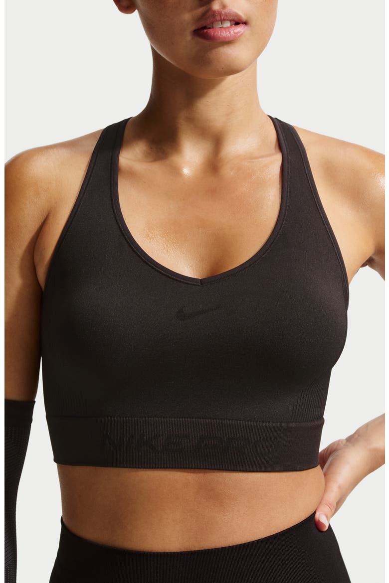 Pro Seamless Dri-FIT Bra, Alternate, color, BLACK
