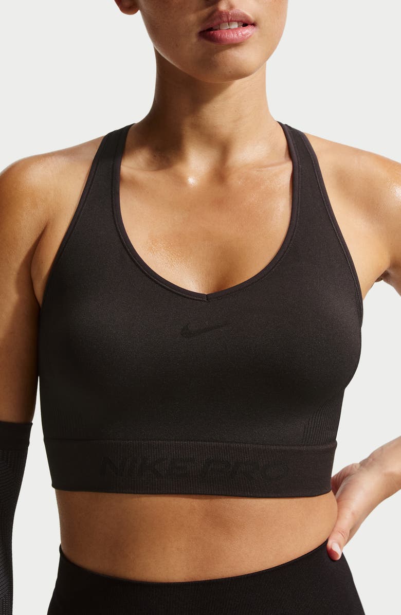 Nike Pro Seamless Dri-FIT Bra, Alternate, color, Black