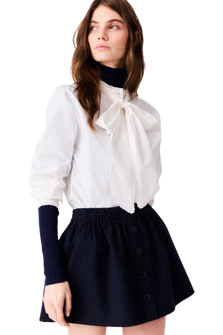 Short tailored rhinestone skirt, Alternate, color, Navy