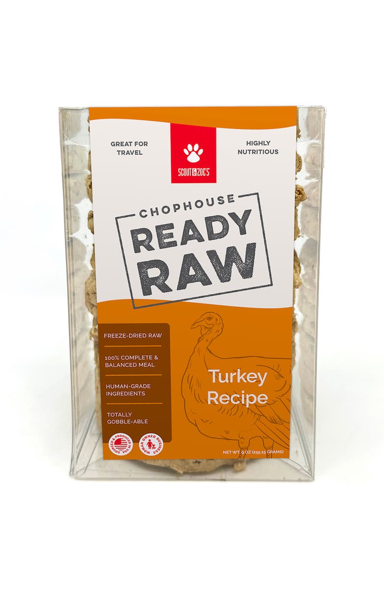 Scout & Zoe's Chophouse Ready Raw, Turkey, 9 Dog Food Freeze Dried Patties, Main, color, Multicolored