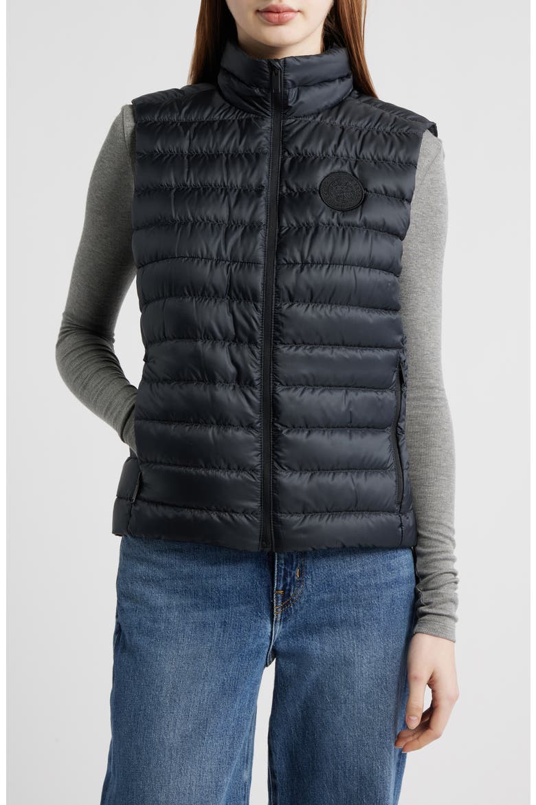 Aethera Quilted Ripstop 750 Fill Power Down Puffer Vest, Main, color, BLACK