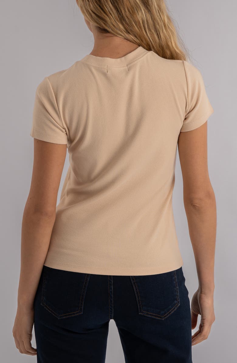 KUT from the Kloth Langley Rib Jersey T-Shirt, Alternate, color, Sand