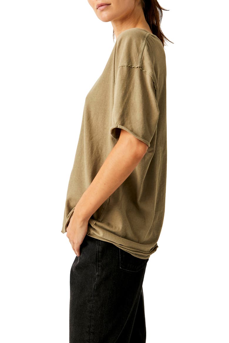 Nina Crewneck Cotton T-Shirt, Alternate, color, OLIVE STONE