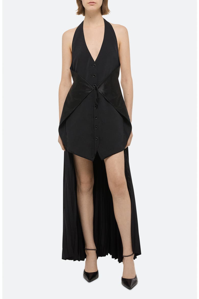 Halter Vest High-Low Dress, Main, color, BLACK