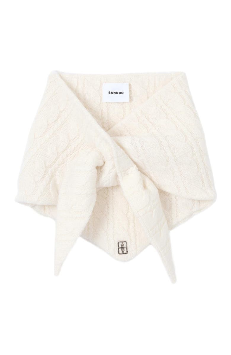 SANDRO Cable knit bandana, Main, color, Ecru