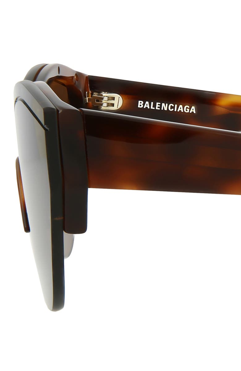 Balenciaga 99mm Shield Sunglasses, Alternate, color, Havana Havana Brown