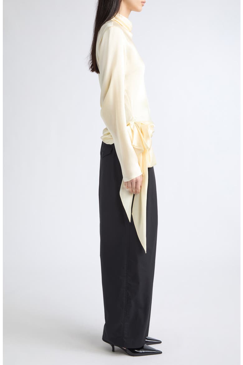 Ornella Draped Silk Georgette Top, Alternate, color, CREAM