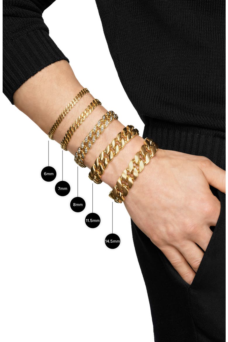 6mm Men's Curb Chain Bracelet in 18K Yellow Gold, Alternate, color, 18K YELLOW GOLD