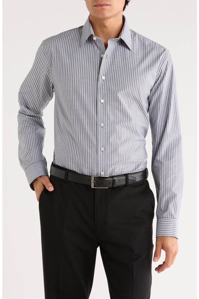 Angelo Trim Fit Stripe Non-Iron Dress Shirt, Main, color, BLUE ANGELO STRIPE