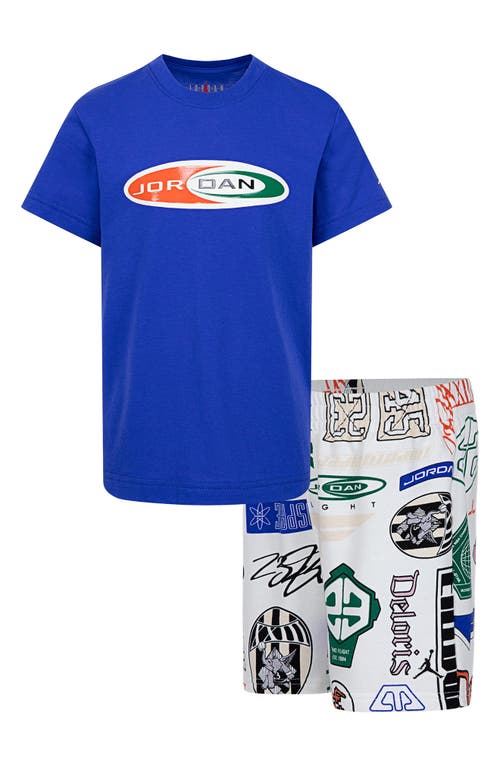 Shop Jordan Kids' Mj Brooklyn Graphic T-shirt & Knit Shorts Set In Sail