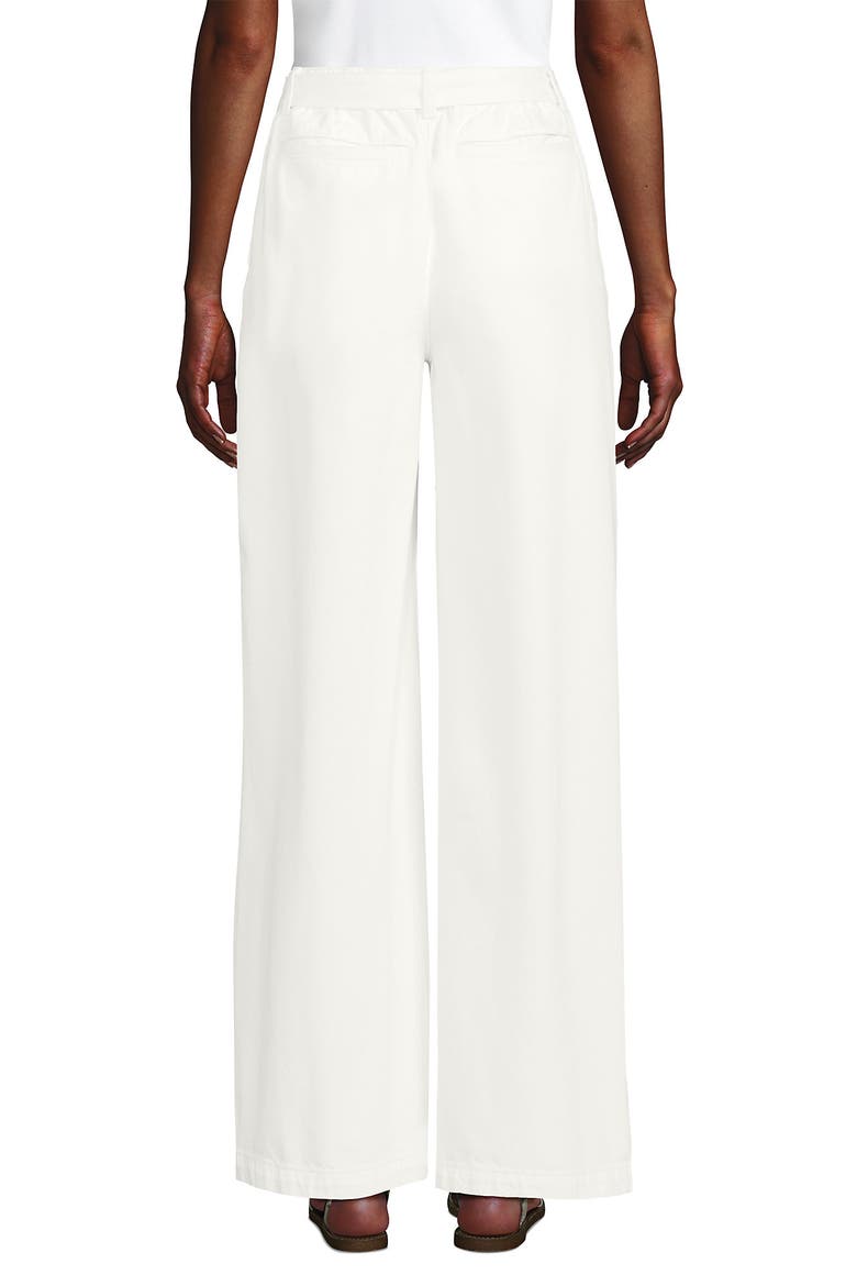 High Ridge Twill Pull On Pleated Wide Leg Pants, Alternate, color, Chalk White