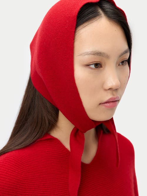 Gobi Mongolian Cashmere Knitted Cashmere Neckerchief In Red