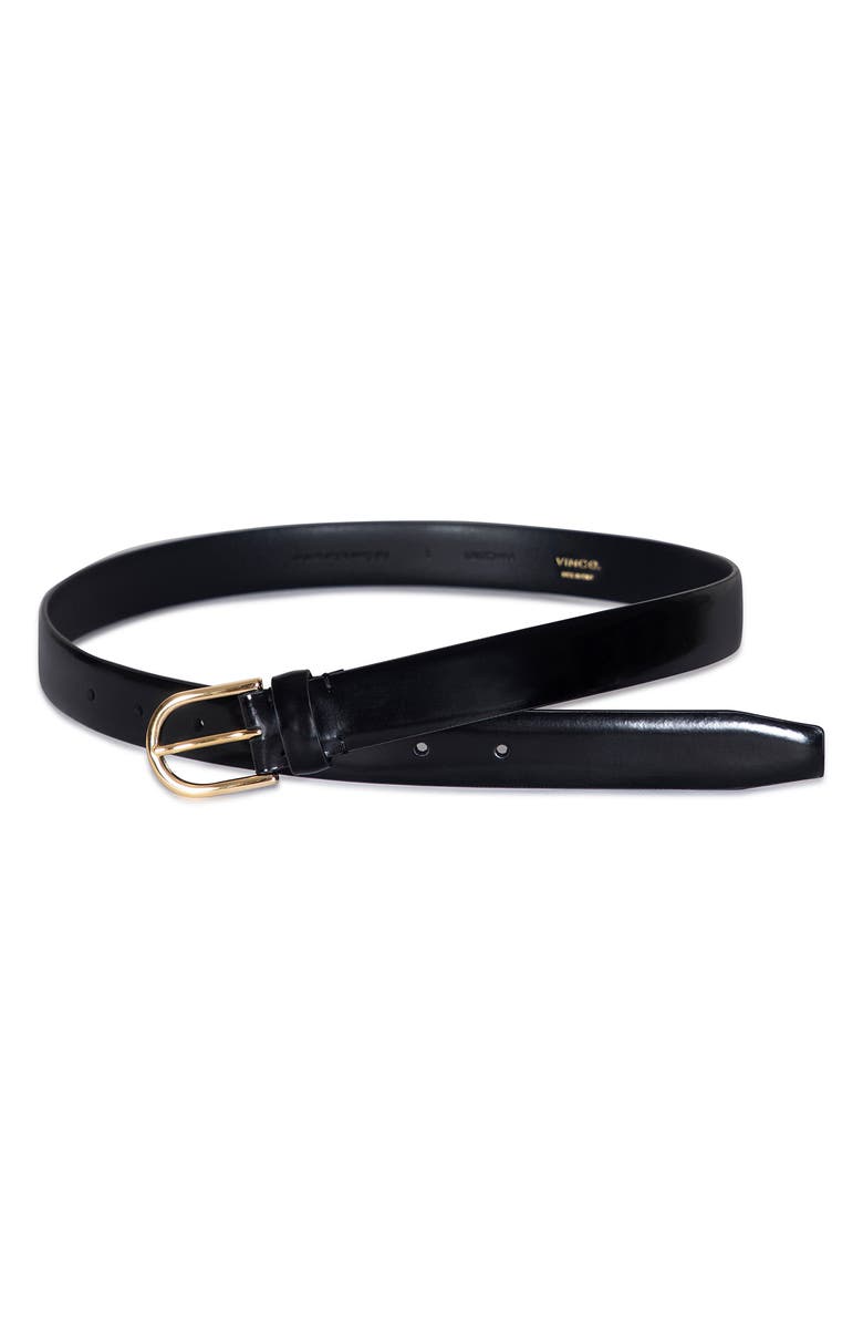 Vince Leather Belt, Alternate, color, Black / Gold