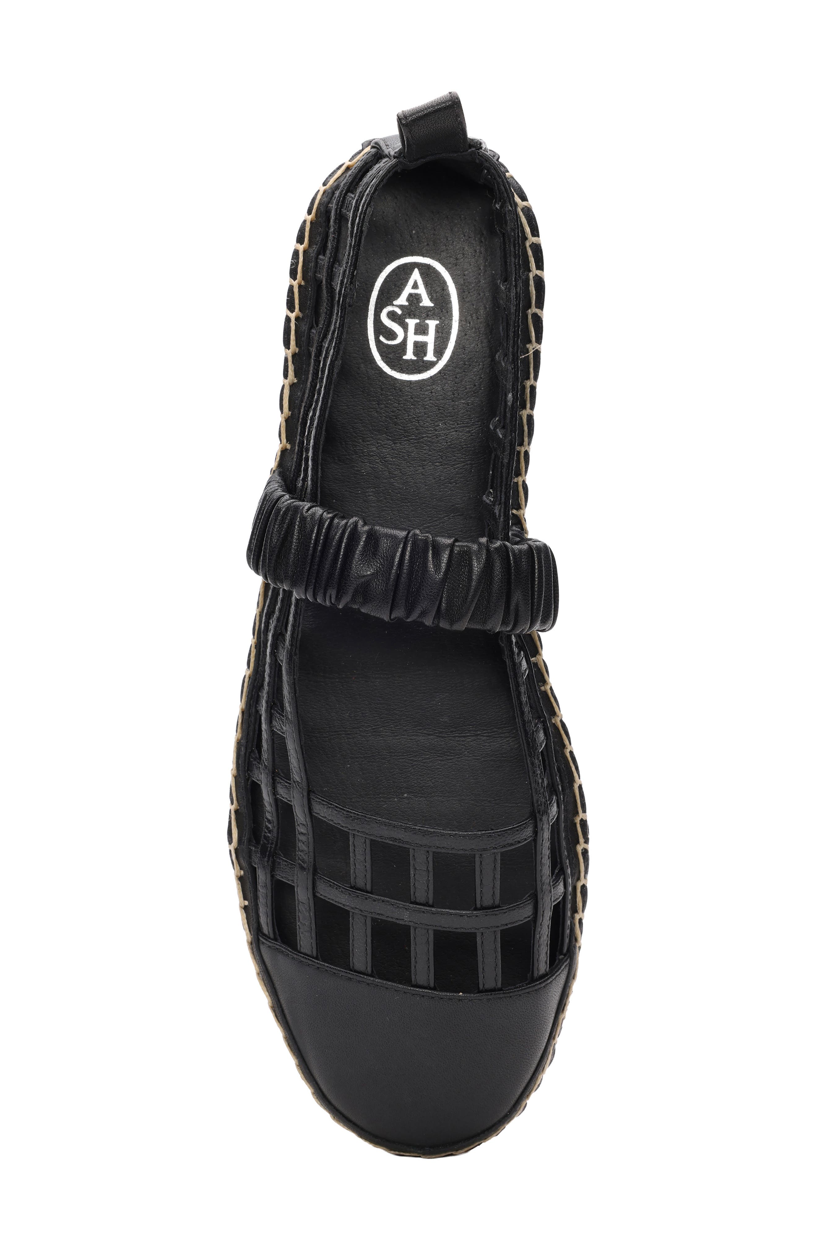 Ash Elly Espadrille Flat, Alternate, color, Black