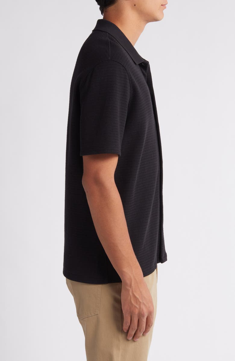 Vince Textured Double Knit Short Sleeve Button-Up Shirt, Alternate, color,
