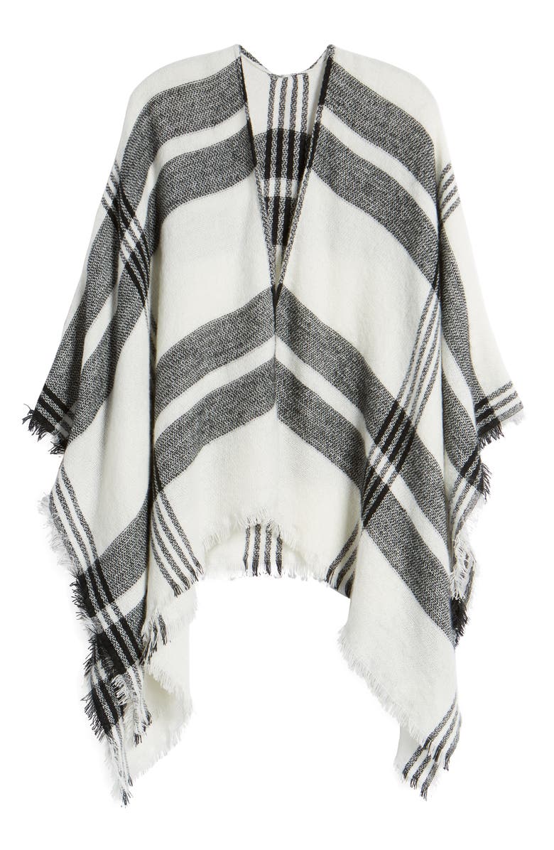 BP. Plaid Poncho, Alternate, color,