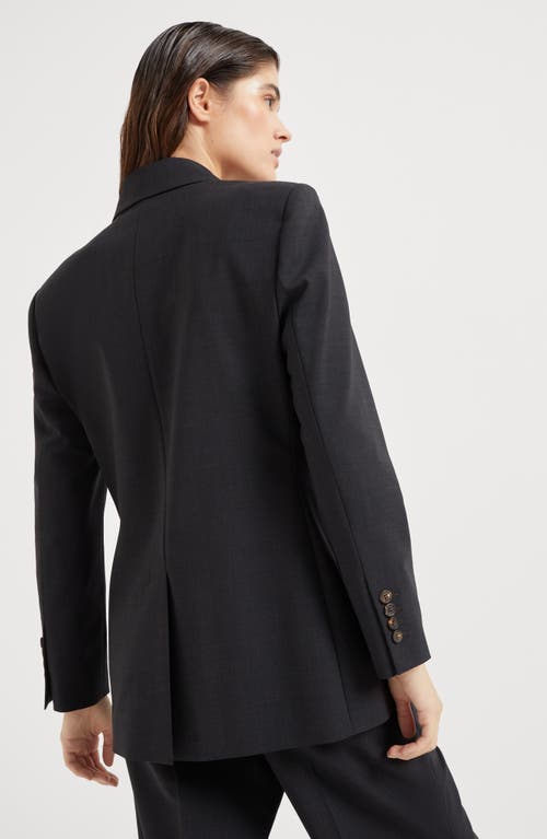 Brunello Cucinelli Virgin Wool-blend Double-breasted Blazer In Lignite Grey