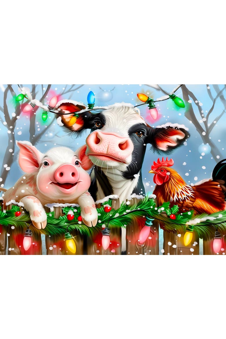 Christmas on the Farm 300 piece Jigsaw Puzzle for Adults, Alternate, color, Multicolor