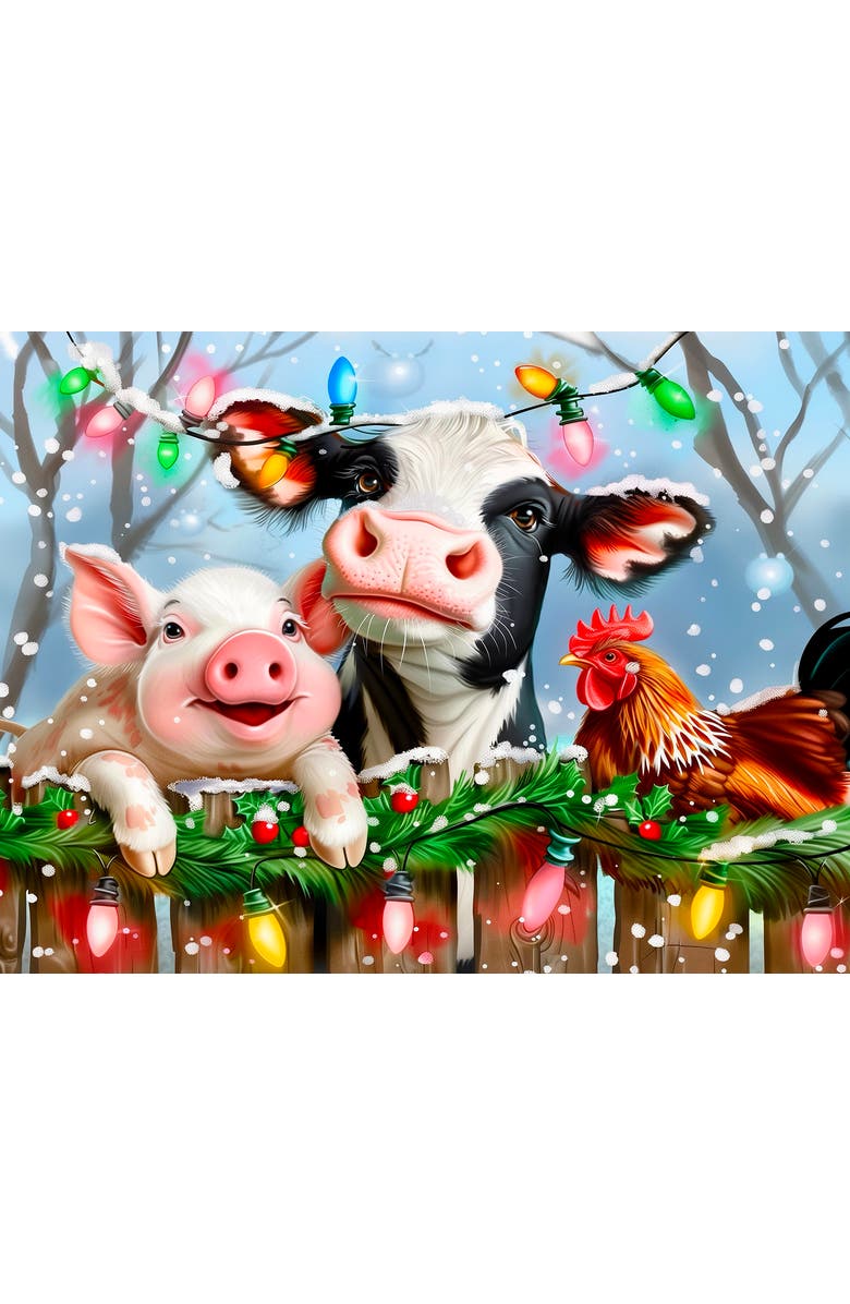 Sunsout Christmas on the Farm 300 piece Jigsaw Puzzle for Adults, Alternate, color, Multicolor