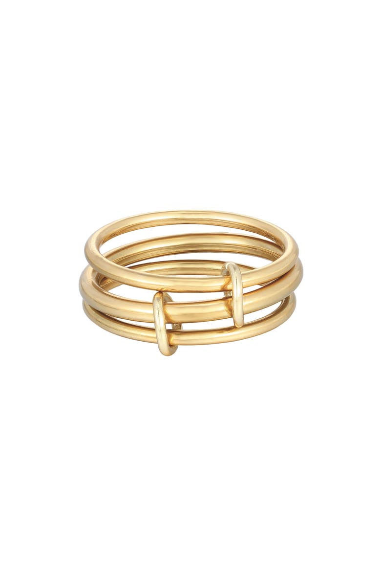 Set of 3 18K Gold Plated Linked Band Rings, Main, color, GOLD