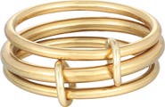 Adornia Set of 3 18K Gold Plated Linked Band Rings