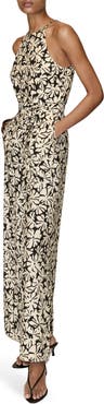 MANGO Print Belted Sleeveless Jumpsuit