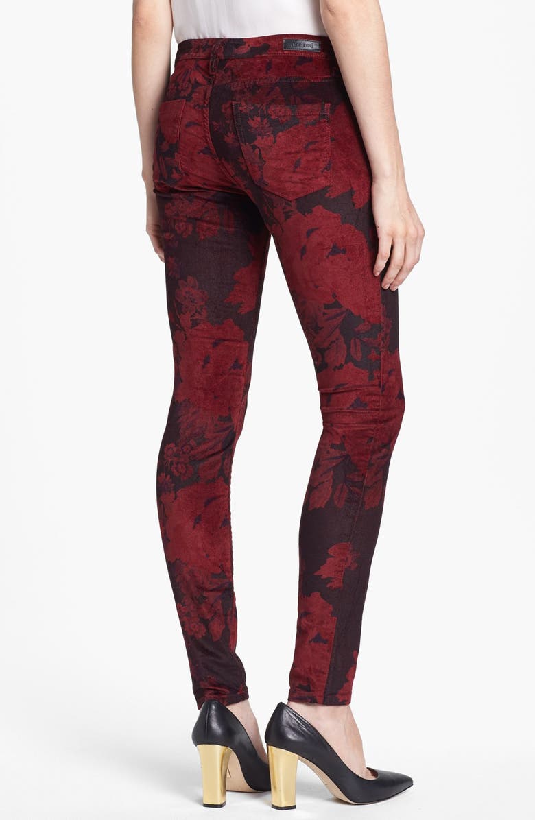 BLANKNYC Floral Velvet Skinny Pants, Alternate, color, 