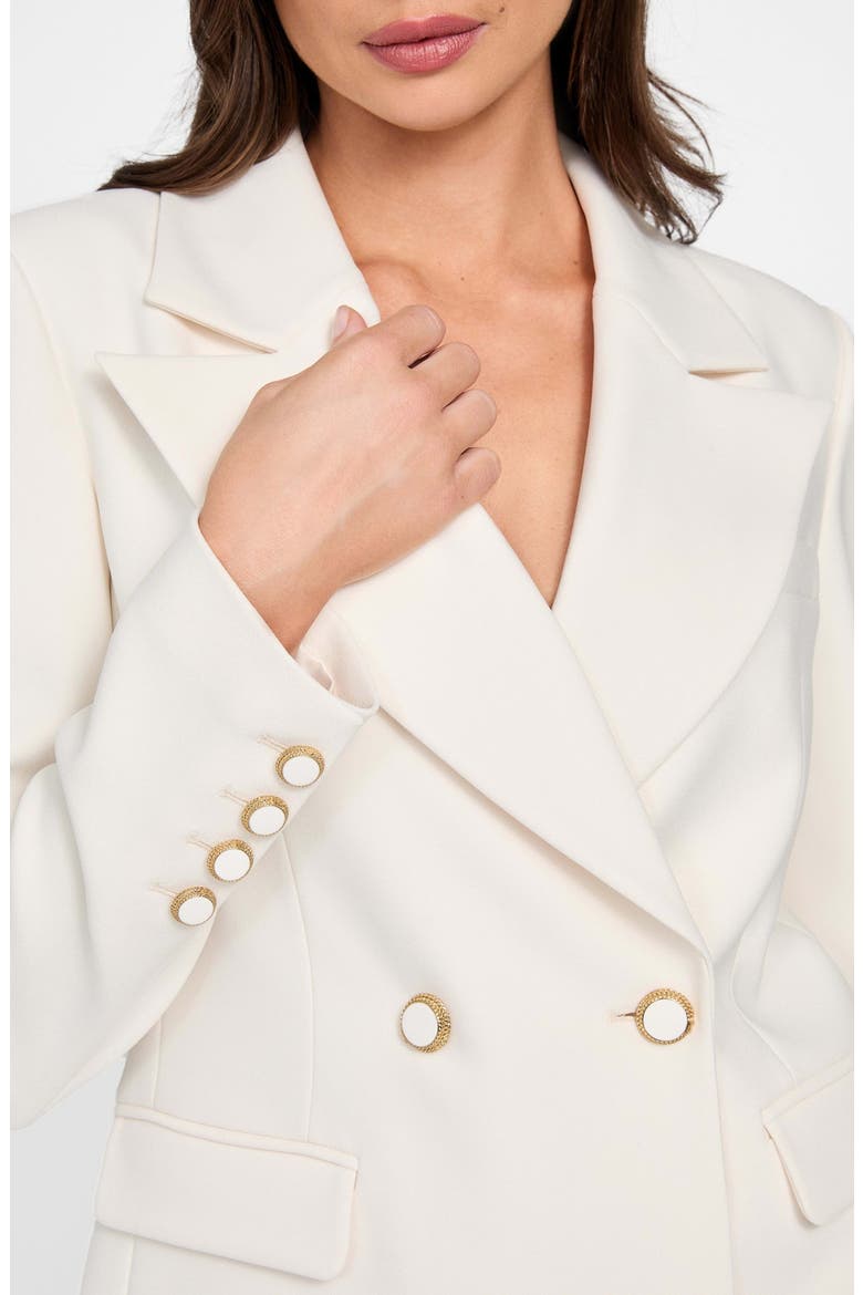 Lia Double Breasted Blazer, Alternate, color, WHITE