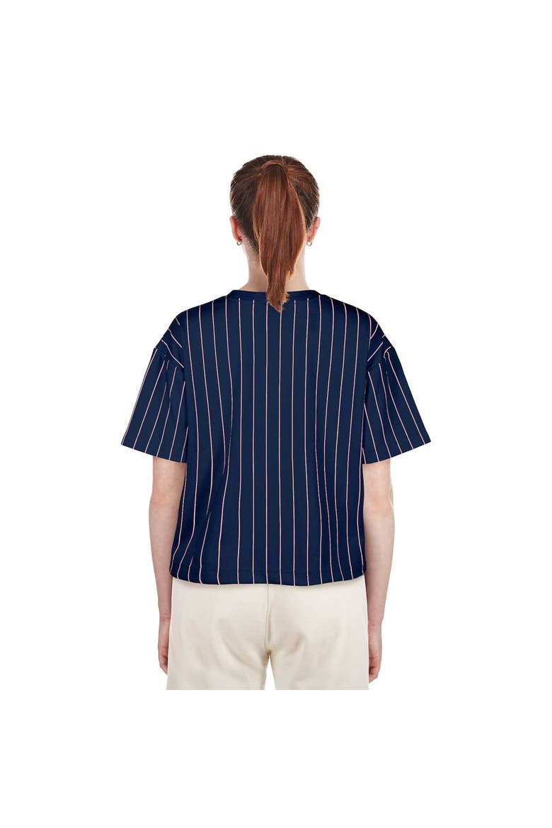 Women's New Era Navy Washington Nationals 2025 City Connect Pinstripe T-Shirt, Alternate, color, Navy
