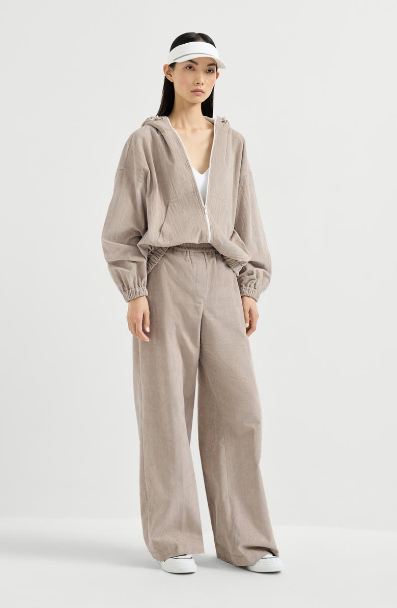 Brunello Cucinelli Narrow wale corduroy sweatshirt, Alternate, color, Beige