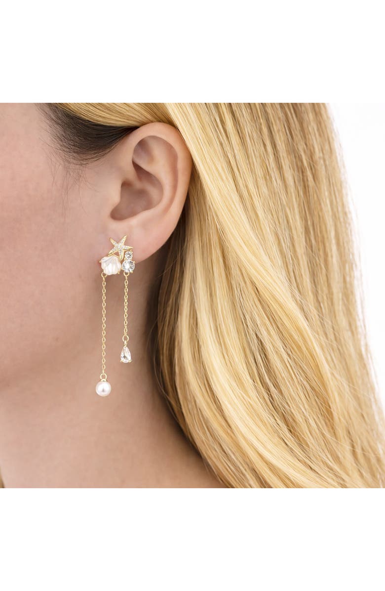 EYE CANDY LOS ANGELES Malani Shell Dangle Drop Earrings, Alternate, color, Gold