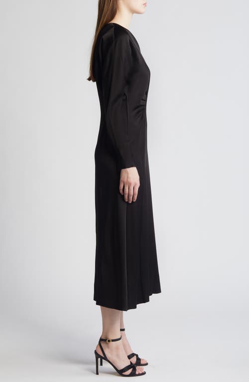 Hugo Boss Daniki Long Sleeve A-line Dress In Black