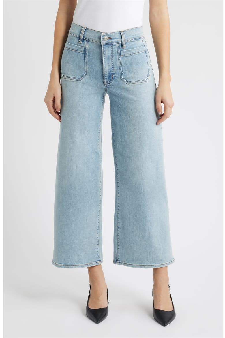 Le Pixie Slim Palazzo Patch Pocket High Waist Wide Leg Jeans, Main, color, TRIBUTE