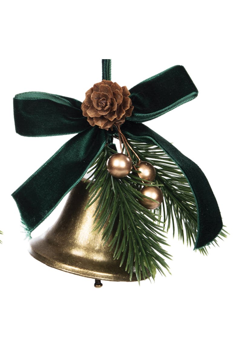 Gold Bell & Ribbon Ornament Assortments of 2, Alternate, color, Gold