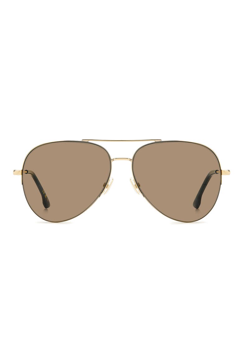 Pilot 62mm Aviator Sunglasses, Main, color, GOLD BLUE/ BROWN