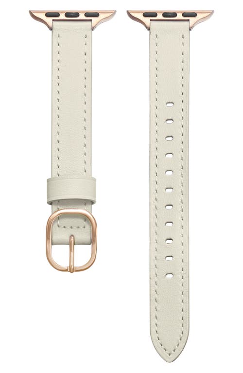 The Posh Tech Leather Apple Watch® Watchband in White at Nordstrom, Size 40Mm