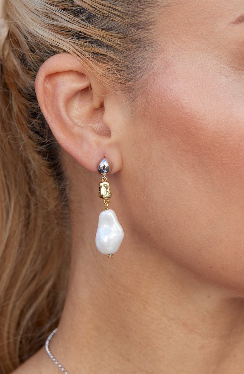 SAVVY CIE JEWELS Baroque Faux Pearl Drop Earrings, Alternate, color, 