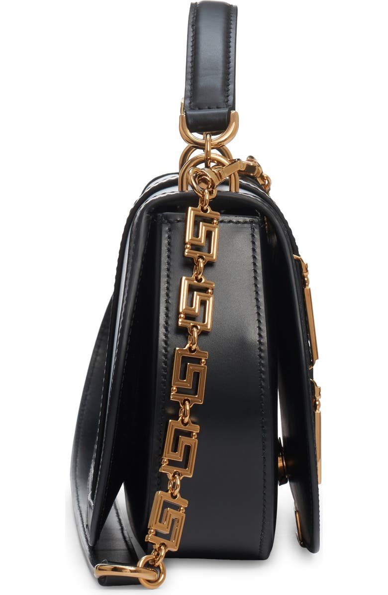 Versace Mini Greca Goddess Leather Shoulder Bag, Alternate, color,