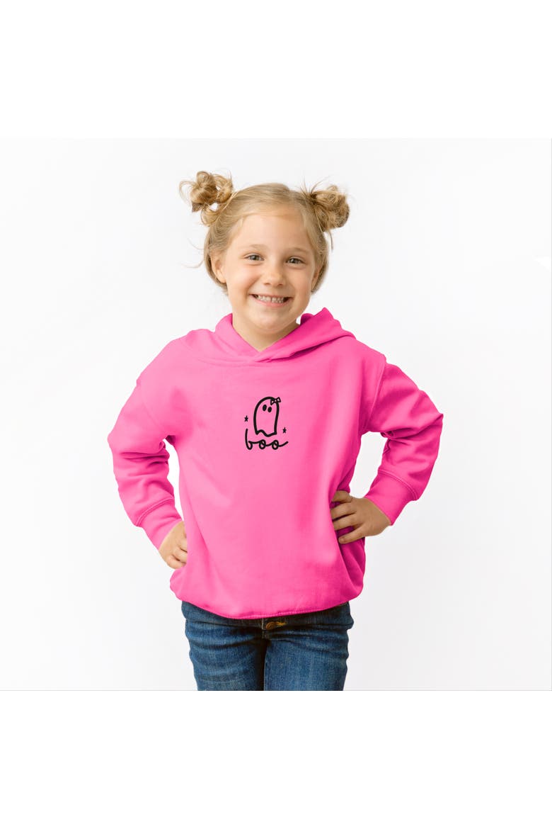 Boo Cute Ghost Toddler Hoodie, Main, color, Raspberry
