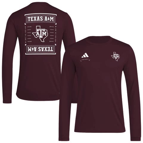 Men's adidas Maroon Texas A&M Aggies Locker Football Icon AEROREADY Pre-Game Long Sleeve T-Shirt