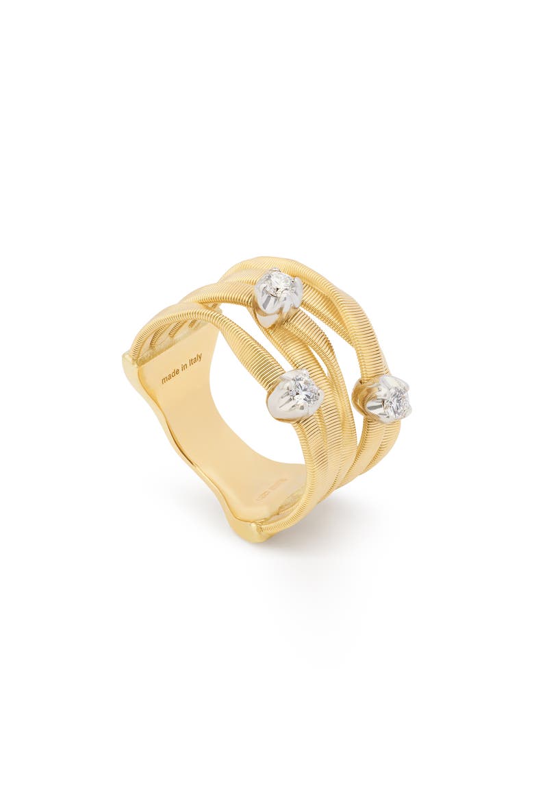 Marrakech Diamond Stack Coil Ring, Main, color, 18K YELLOW/WHITE GOLD