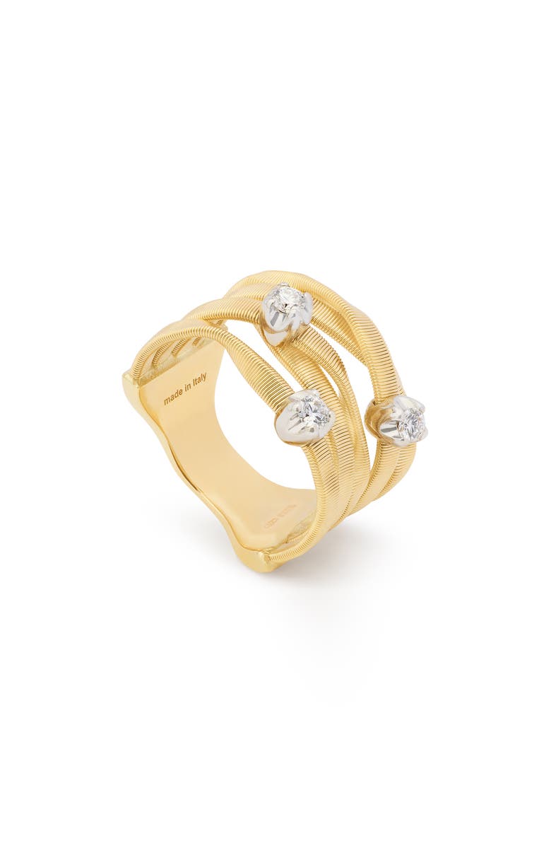 Marco Bicego Marrakech Diamond Stack Coil Ring, Main, color, 18K Yellow/White Gold