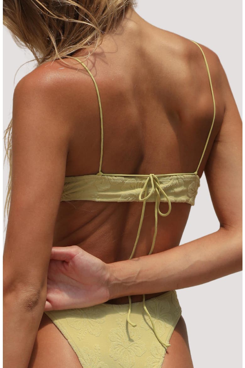 Ines Tie Back Swim Top, Alternate, color, SOFT SAGE HIBISCUS TOWELING